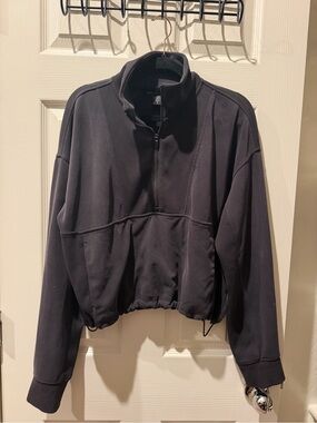 Athleta Black Half-Zip Bomber Pullover